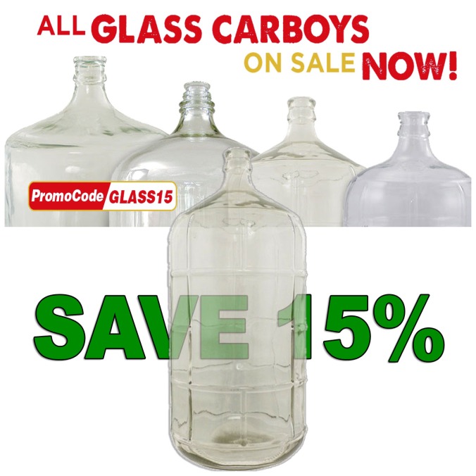 15% Glass Carboys Promo Code from MoreBeer.com