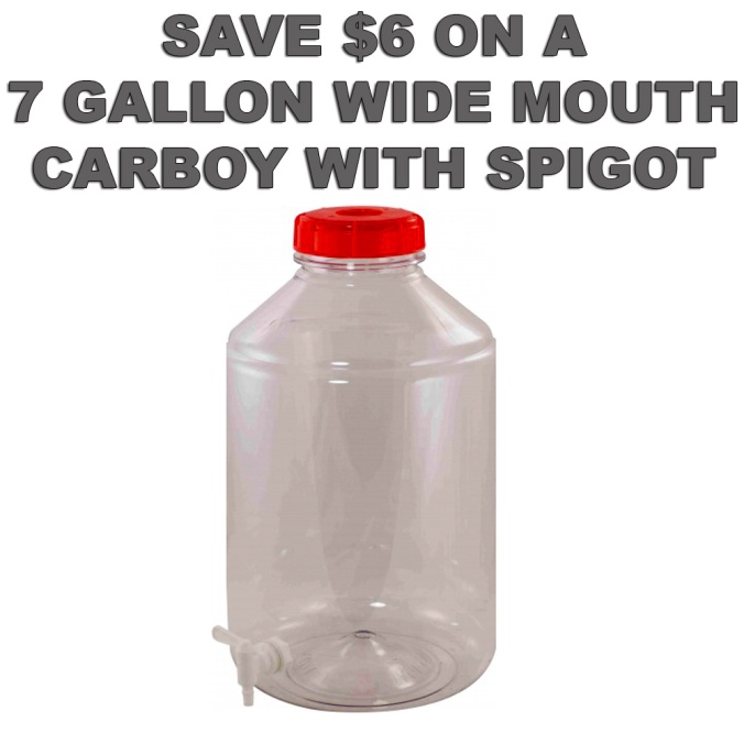 Save $6 On A 7 Gallon Fermonster Plastic Home Brewing Carboy With Wide Mouth and Spout