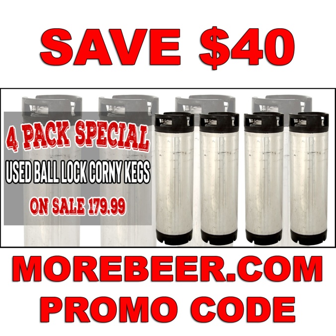 Save $40 On A 4 Pack of Ball Lock Home Brewing Kegs