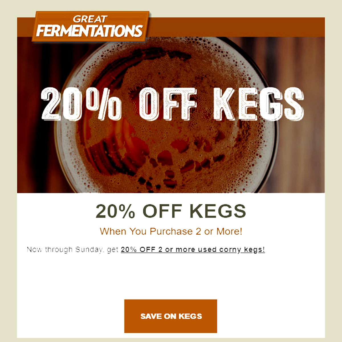 Save 20% On Home Brewing Kegs With This GreatFermentations.com Promo Code